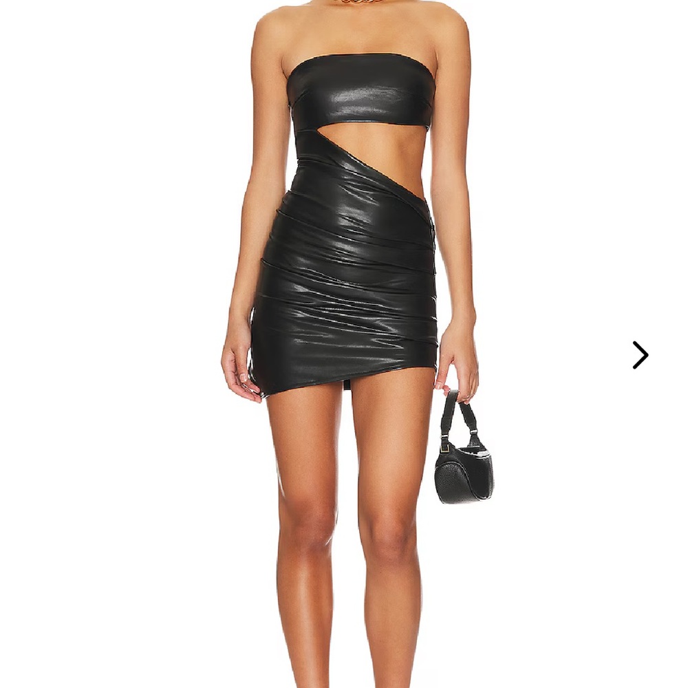 Lovers + Friends | Farrah Faux Leather Mini Dress in Black
